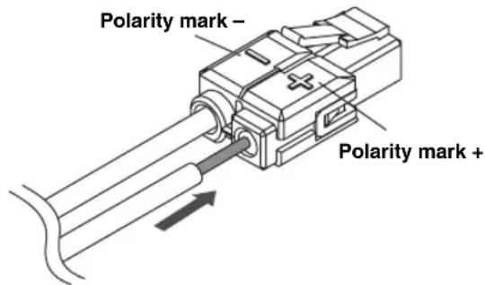 YAMAHA DVRS150 - Press and hold the release button, insert the cable core into the cable plug, then release the button. - 1