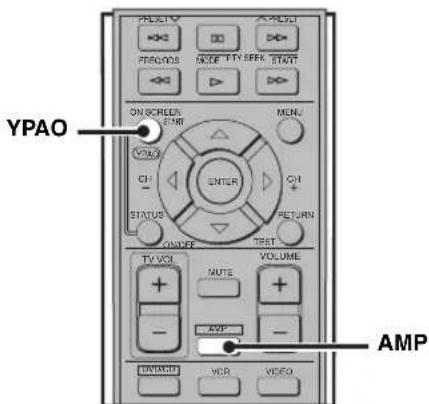 YAMAHA DVRS150 - Press AMP, then press YPAO to start the setup procedure. - 1