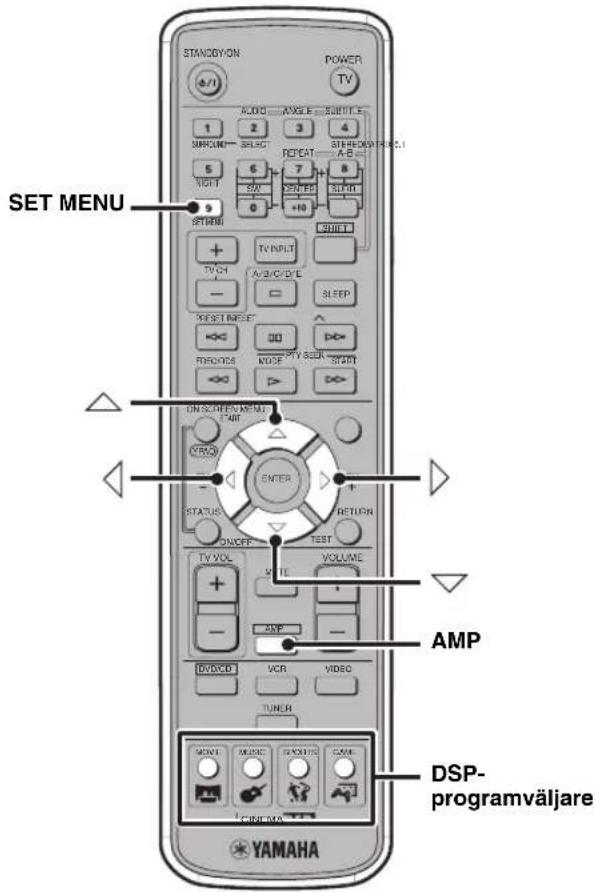YAMAHA DVRS150 - Manövrering avinstallningsmenyn - 1