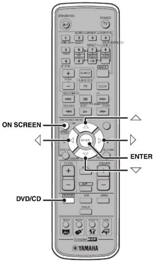 YAMAHA DVRS150 - Utilisation du menu affiché sur l'écran - 1