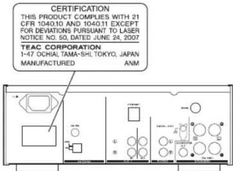 TEAC CRH700B - CAUTION - 1