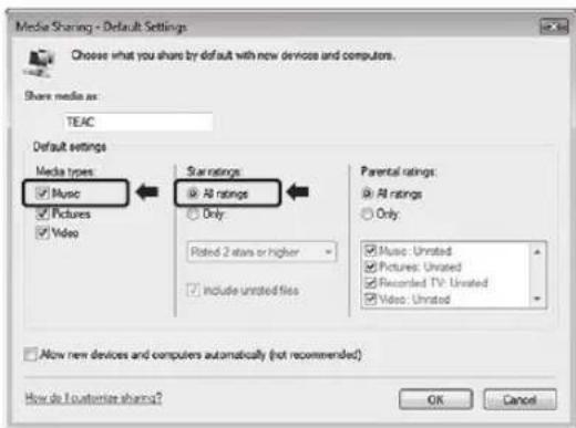 TEAC CRH700B - Preparazione della condivisione dei supporti di memoria (in Windows Vista) - 3