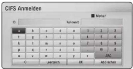 PIONEER XVBD515FSW - Geben Sie die Benutzerkennung und das Kennwort für das Netzwerk ein. - 1