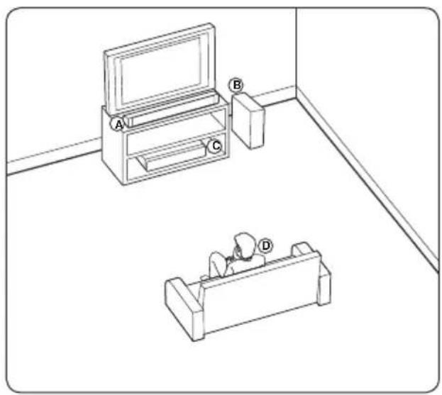 PIONEER XVBD515FSW - Positioning the system for BCS-SB616 - 1