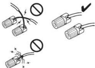 ONKYO HTR758 - Précautions concernant le branchement des enceintes - 1
