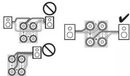 ONKYO HTR758 - Précautions concernant le branchement des enceintes - 2