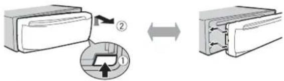 PIONEER DEH1801UB - Detaching the front panel - 1