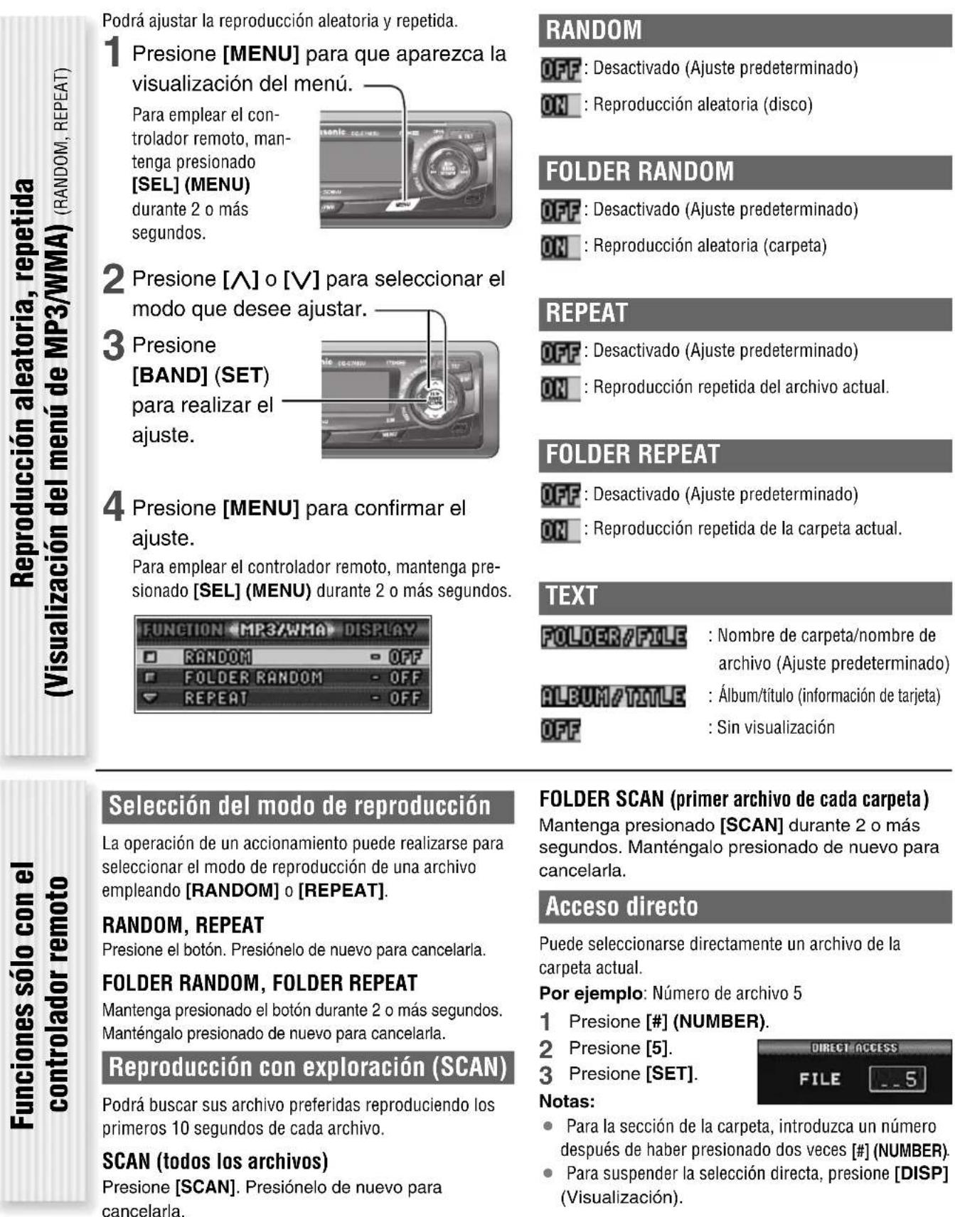 PANASONIC CQC7203U - Notas: - 1