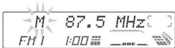 JVC KDLX330R - Press and hold or until "M" (manual) starts flashing on the display. - 1