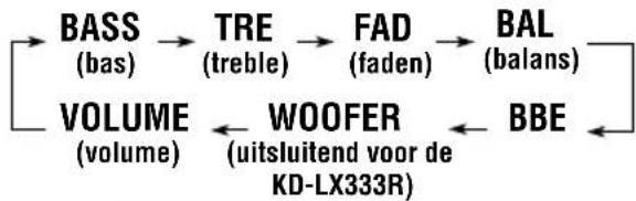 JVC KDLX111R - Selecteer de functie die u wilt aanpassen. - 2