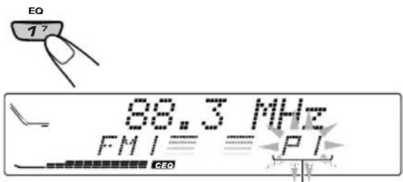 JVC KDLX111R - Druk op de cijfertoets (in dit voorbeeld cijfertoets 1) en houd deze langer dan 2 seconden ingedrukt. - 1