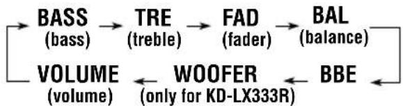 JVC KDLX111R - Select the item you want to adjust. - 2