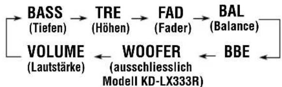 JVC KDLX111R - Die einzustellende Position wahlen. - 2
