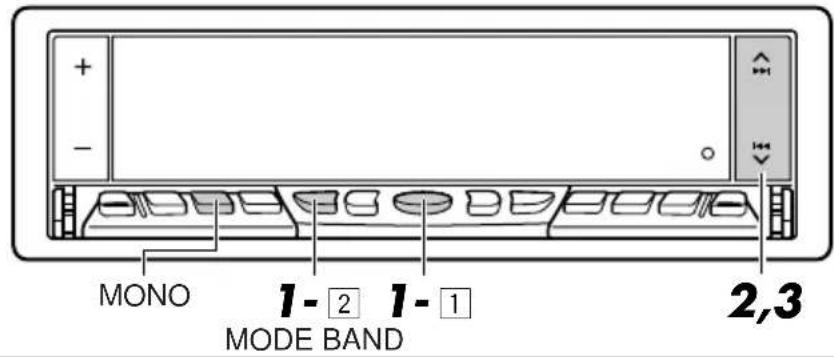 JVC KDLX10R - Searching a station manually: Manual search - 1