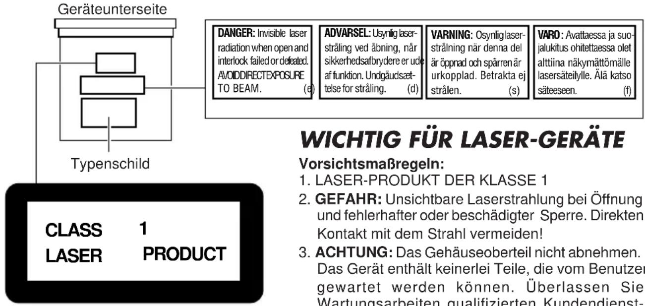 JVC KDLX50R - Abbildung und Position der am Gerät befindlichen Aufkleber - 1