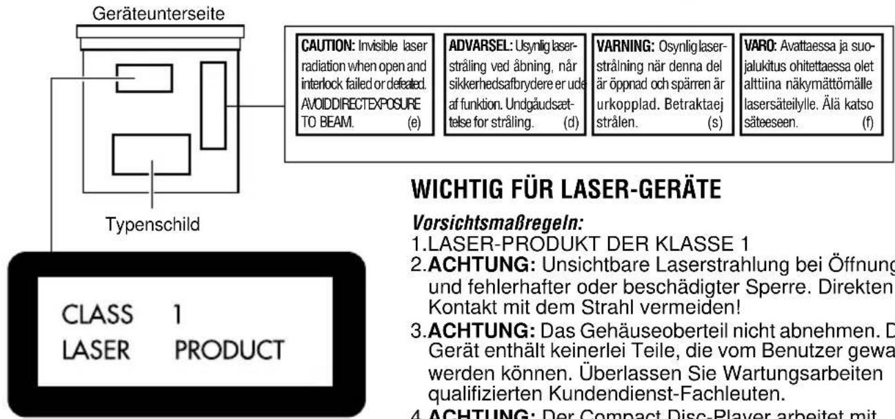 JVC KDLH5R - Abbildung und Position der am Gerät befindlichen Aufkleber - 1