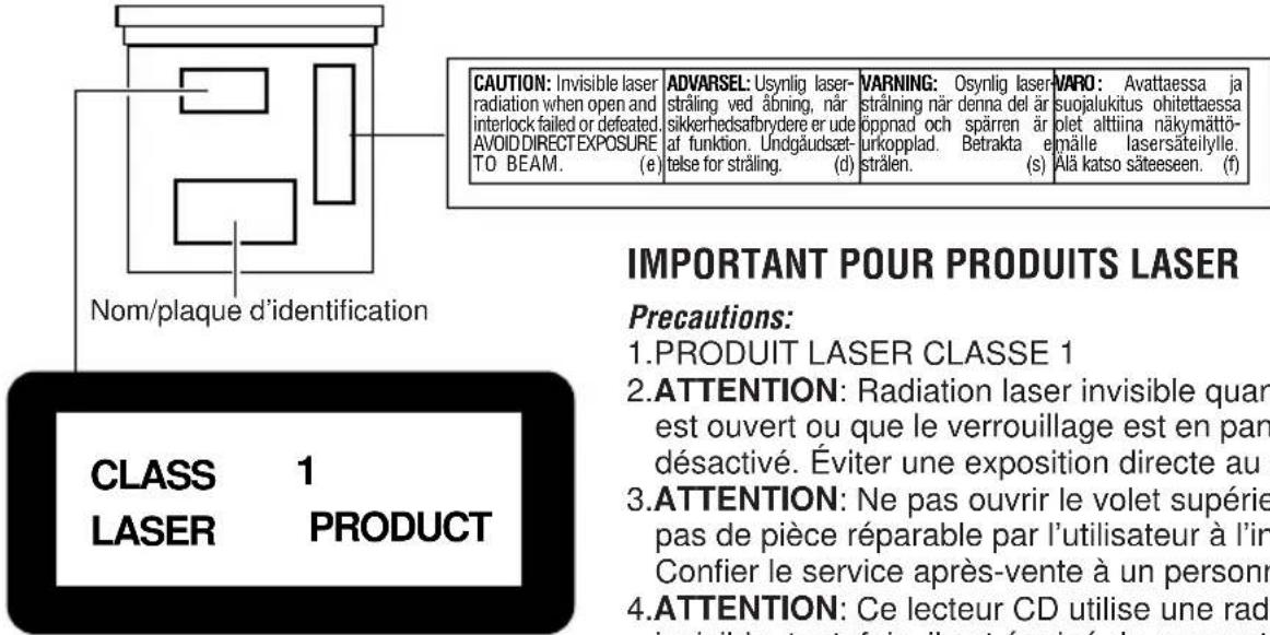 JVC KDLH1000R - Emplacement et reproduction des étiquettes - 1