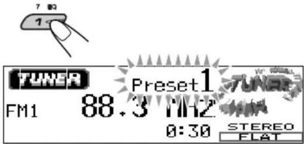 JVC KDLH1000R - Press and hold the number button (in this example, 1) for more than 2 seconds. - 1