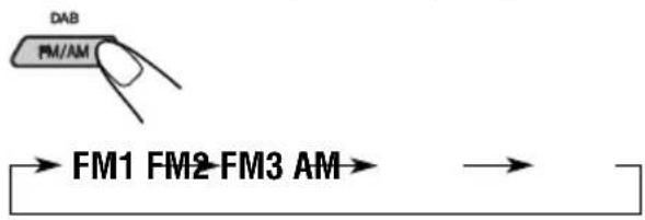 JVC KDLH1000R - Select the band (FM1 - 3, AM). - 1