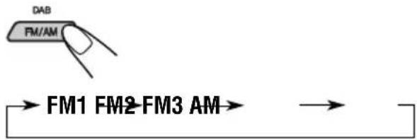 JVC KDLH1000R - Select the band (FM1 - 3, AM). - 1