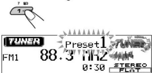 JVC KDLH1000R - Drücken Sie die Ziffertaste (in diesem Beispiel 1), und halten Sie sie länger als 2 Sekunden gedrückt. - 1