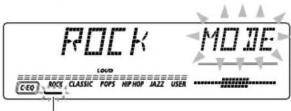 JVC KDLH7R - Appuyez sur EQ (égaliseur) pendant que "MODE" apparaît sur l'affichage. - 2