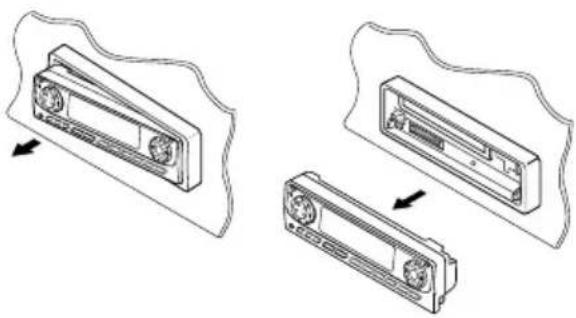 JVC KDLH7R - Ziehen Sie die Schalttafel vom Gerät ab. - 1
