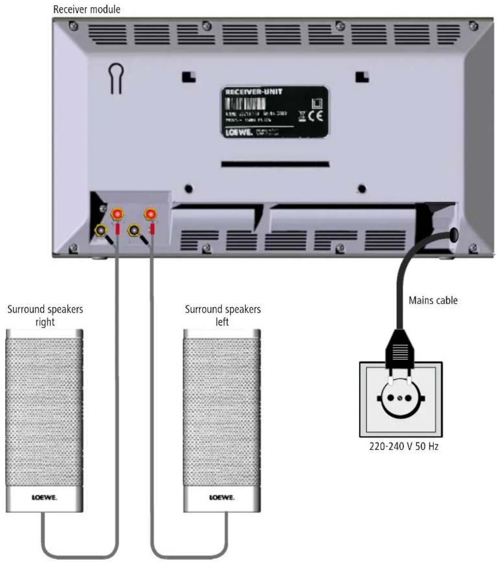 LOEWE Wireless Rear Sound - Cabling – Receiver module – Surround speakers - 1