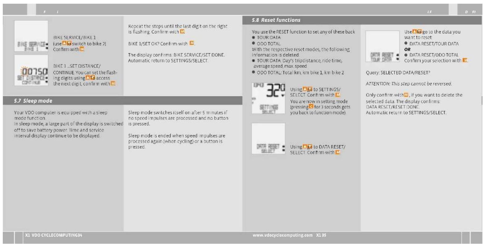 VDO X10W - How to set the service interval: - 4