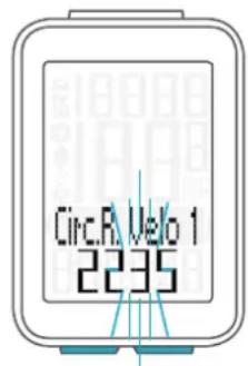 VDO M4 WR - Réglage manuel - saisie de la circonférence de roulement en millimètres/inch - 2