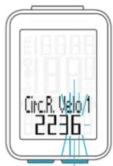 VDO M4 WR - Réglage manuel - saisie de la circonférence de roulement en millimètres/inch - 3