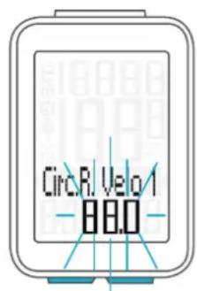 VDO M4 WR - Réglage manuel - saisie de la circonférence de roulement en millimètres/inch - 4