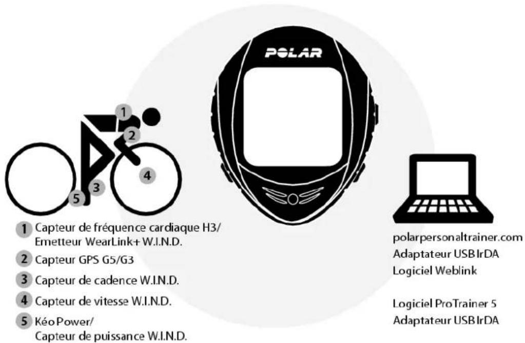 POLAR CS 600X - COMPOSANTS DU CARDIO-COMPTEUR - 1