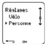 POLAR CS 600X - Réglages de personne - 1