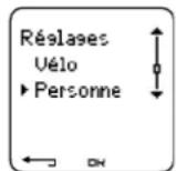 POLAR CS 400 - Réglages de personne - 1