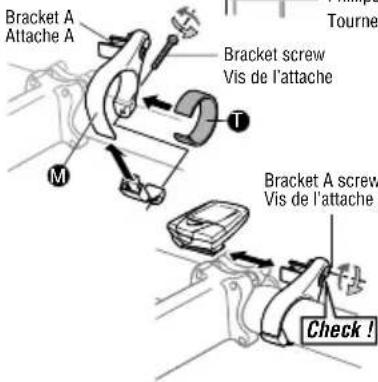 CAT EYE Double Wireless CCHR200DW - Ajustez les positions du capteur sans fil et de l'aimant, et attachez-les solidement. - 1