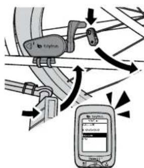 Bryton Rider 20 plus - Installer le Capteur de vitesse/cadence/ double (optionnel) - 17