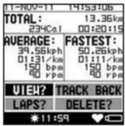 TIMEX Cycle Trainer 2.0 W280 - FahrTen ausWählen und DaTen anzelGen - 2