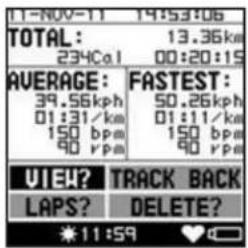 TIMEX Cycle Trainer 2.0 W280 - elegir TrayeCTos y Ver los daTos - 2