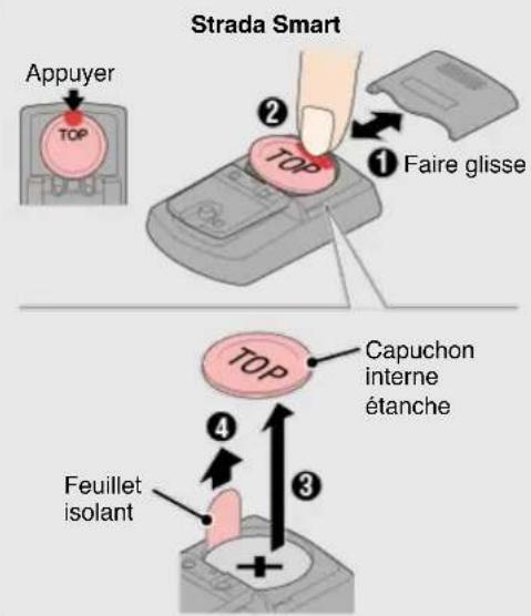 CAT EYE Strada Smart CCRD500B - Retirez le feuillet isolant de l'compteur smart. - 2