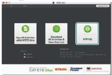 CAT EYE Stealth evo plus CCGL51 - Cliquez sur [Settings] - 1