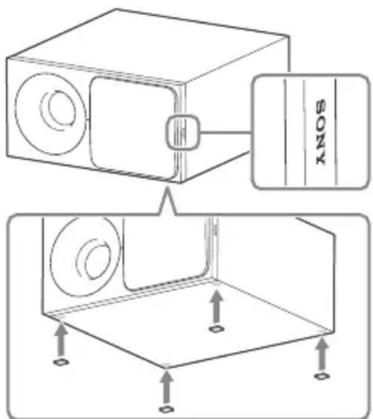 SONY HTCT390 - Instalacion del altavoz de graves de modo horizontal - 1