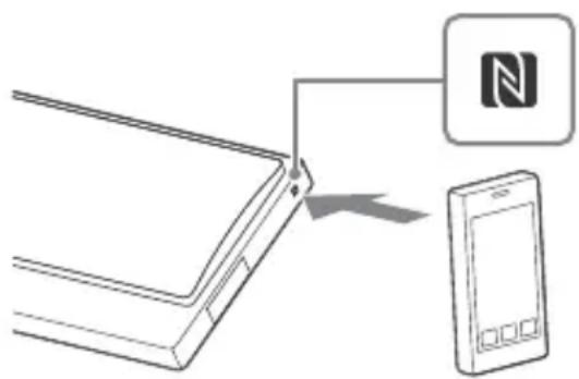 SONY HTCT390 - Placez le périphérique à distance près de la n-mark située sur l'enceinte-barre jusqu'à ce que le périphérique à distance vibre. - 1