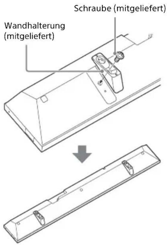 SONY HTCT390 - Befestigen Sie die mitgelieferten Wandhalterungen an den Halterungsbefestigungslöchern unter am Bar-Lautsprecher mit den mitgelieferten Schrauben, so dass die Oberfläche jeder Wandhalterung so ist, wie in der Abbildung gezeigt. - 1