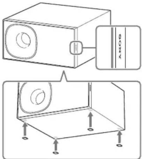 SONY HTCT381 - Instalación del altavoz potenciador de graves en horizontal (solo HT-CT380/CT381) - 1