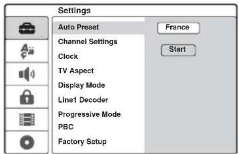 SONY DARRD100 - Réglage du tuner et du canal - 1