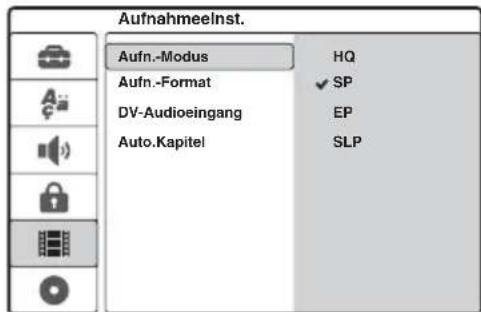 SONY DARRD100 - Aufnahmeeinstellungen - 1