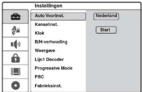 SONY DARRD100 - Druk op ↑/↓ om de optie te selecteren die u wilt instellen en druk vervolgens op →. - 1