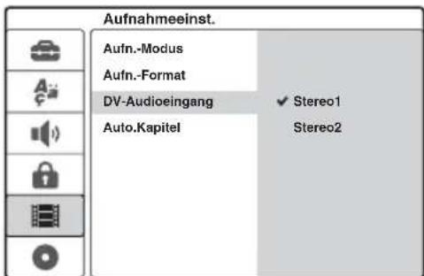 SONY DARRD100 - Wählen Sie [DV-Audioeingang] und drücken Sie →. - 1
