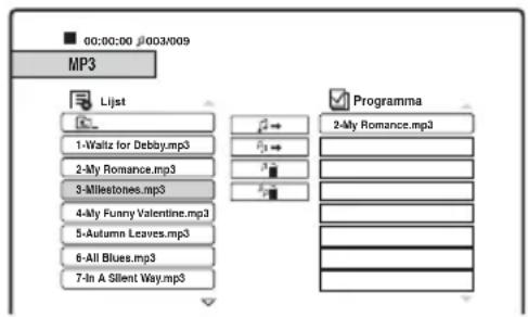 SONY DARRD100 - Druk op PROGRAM of druk op → om [♪→] (programmeren) te selecteren en druk op ENTER. - 1